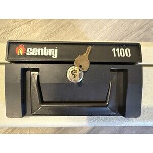 Sentry Safe 1100 Fire Resistant Valuables Security Lock Box Chest w/ 2 Keys